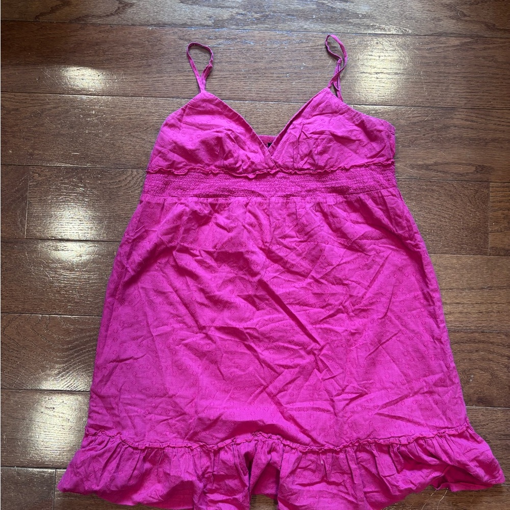 Pink Lace Trim summer Dress